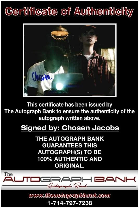 Chosen Jacobs — Chosen Jacobs authentic signed celebrity 8x10 W/Certificate Autographed (A0003), image 2