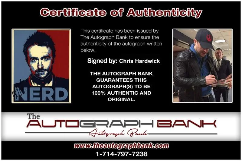 Chris Hardwick — Chris Hardwick signed celebrity 8x10 photo W/Certificate (127b1), изображение 2