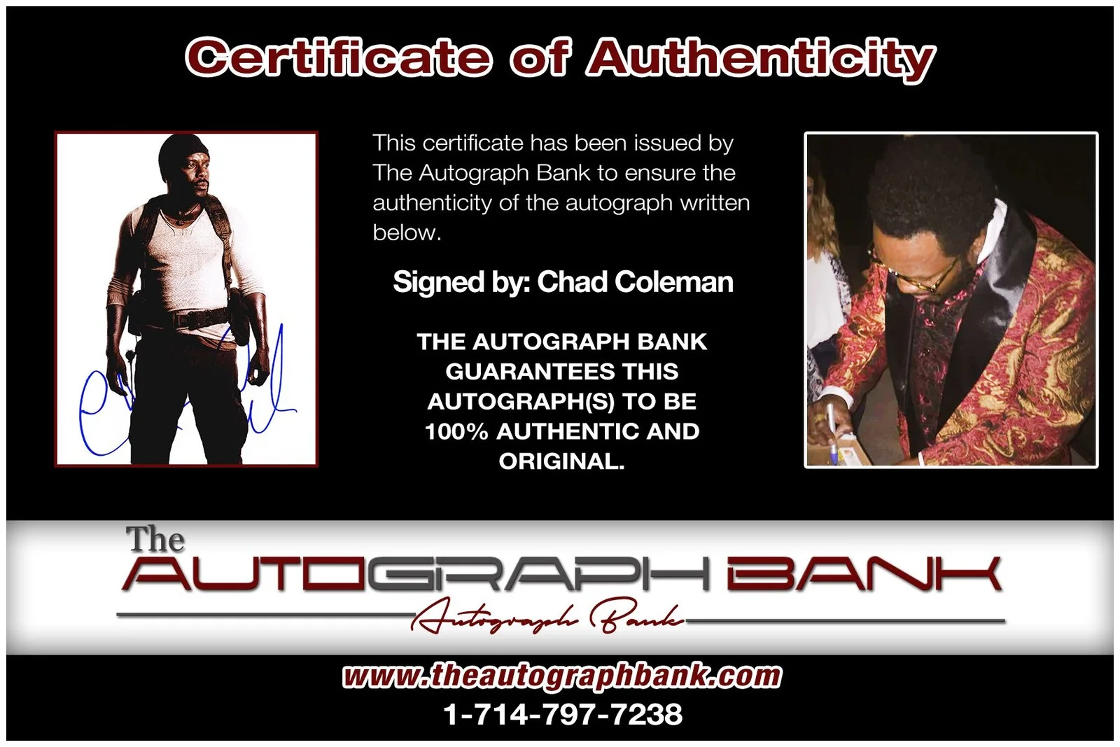 Chad Coleman — Chad Coleman authentic signed celebrity 8x10 photo W/Cert Autographed A1, изображение 2