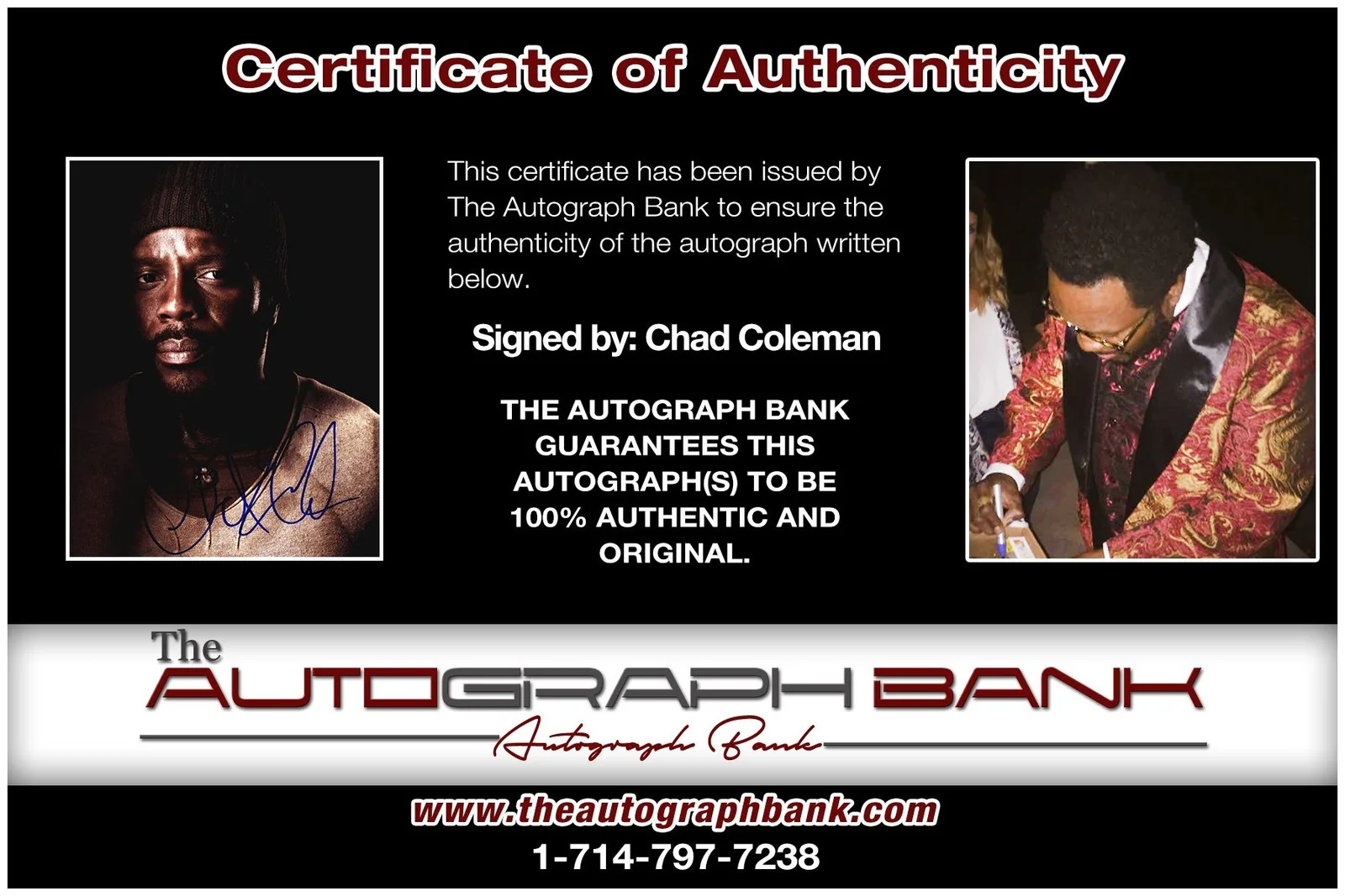 Chad Coleman — Chad Coleman authentic signed celebrity 8x10 photo W/Cert Autographed A2, image 2