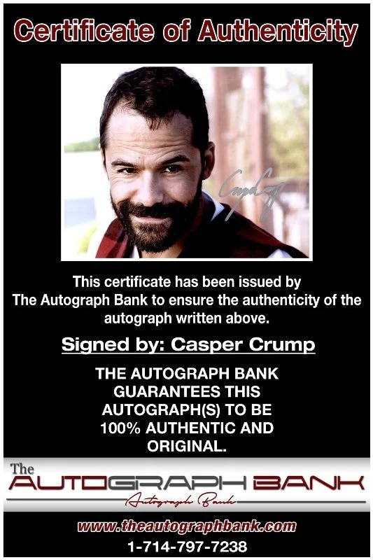 Casper Crump — Casper Crump authentic signed celebrity 8x10 photo W/Cert Autographed 2616f, изображение 2