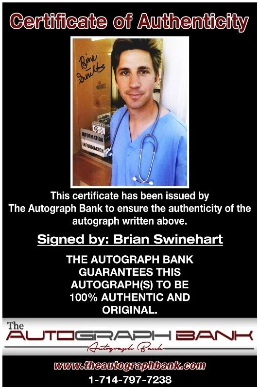 Brian Swinehart — Brian Swinehart authentic signed celebrity 8x10 photo W/Cert Autographed 51816e, изображение 2