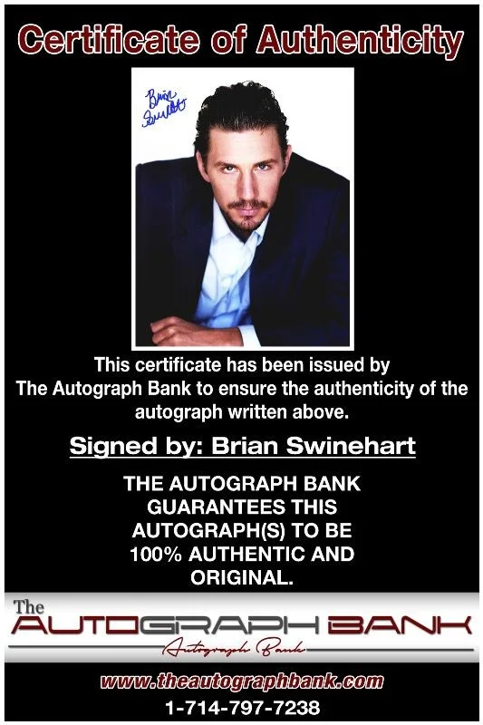 Brian Swinehart — Brian Swinehart authentic signed celebrity 8x10 photo W/Cert Autographed 51816b, изображение 2