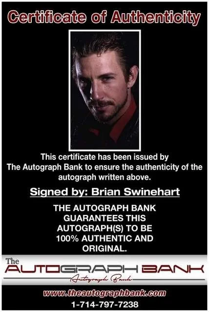Brian Swinehart — Brian Swinehart authentic signed celebrity 8x10 photo W/Cert Autographed B0001, изображение 2