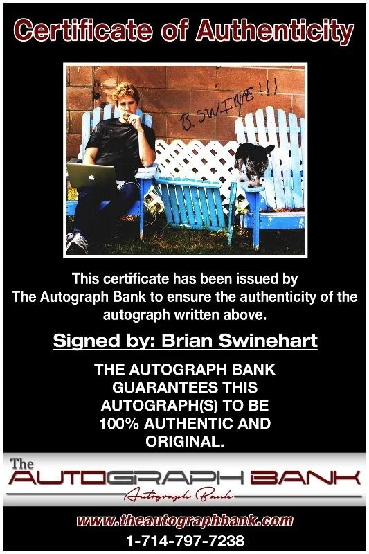 Brian Swinehart — Brian Swinehart authentic signed celebrity 8x10 photo W/Cert Autographed 51816c, изображение 2