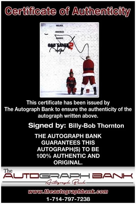 Billy-Bob Thornton — Billy-Bob Thornton signed celebrity 8x10 photo W/Cert Autograph 00132, изображение 2