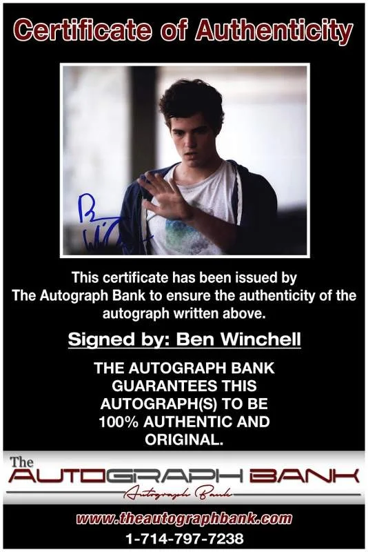 Ben Winchell — Ben Winchell authentic signed celebrity 8x10 photo W/Cert Autographed B0002, image 2