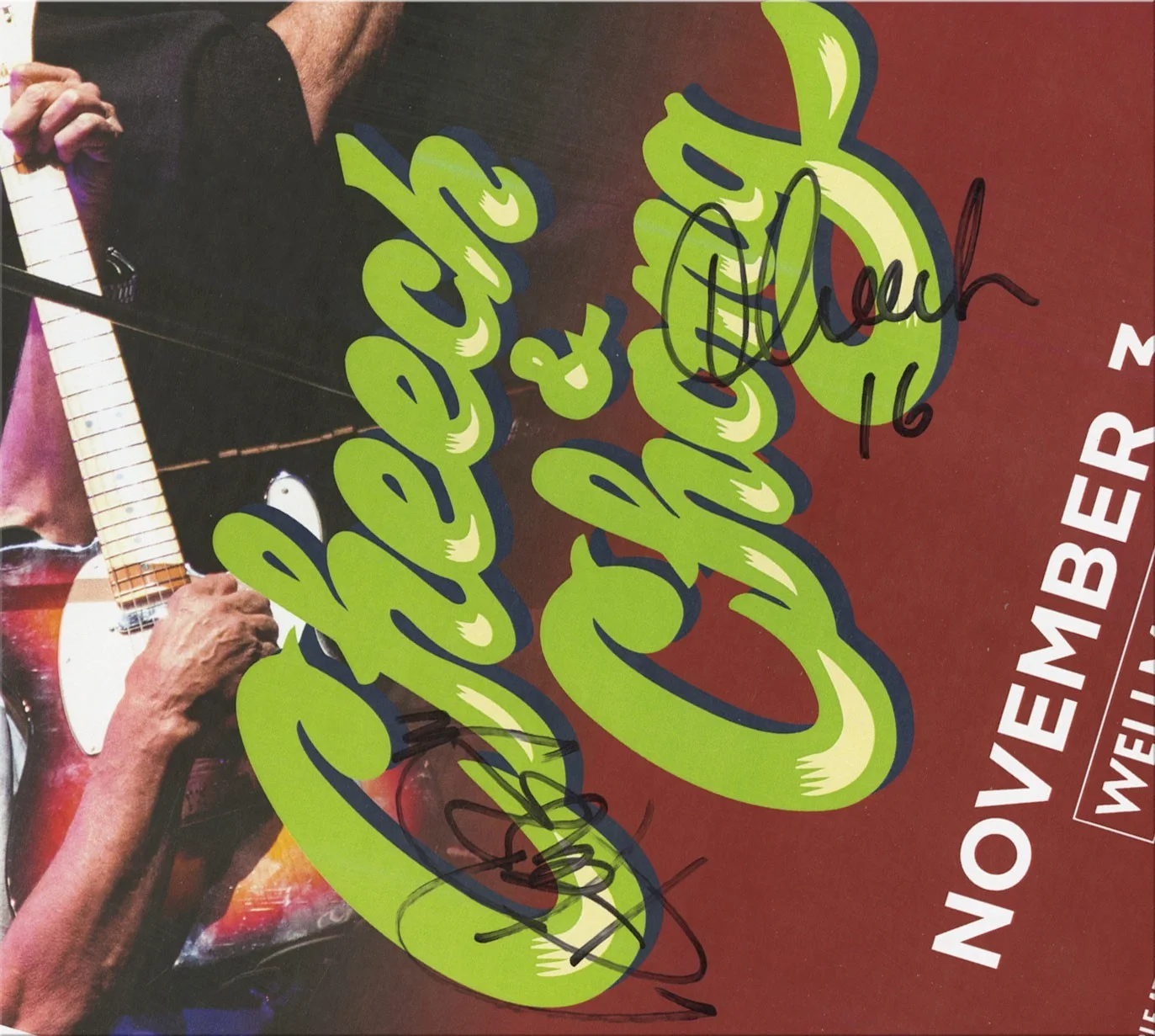Tommy Chong and Cheech Marin autographed gig poster, image 2
