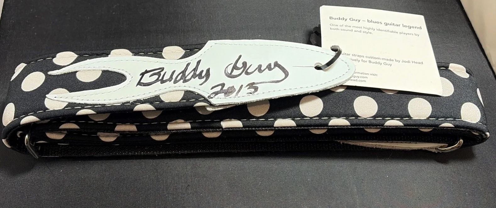 Buddy Guy — Buddy Guy Signed Autograph Polka Dot Guitar Strap without COA, image 2