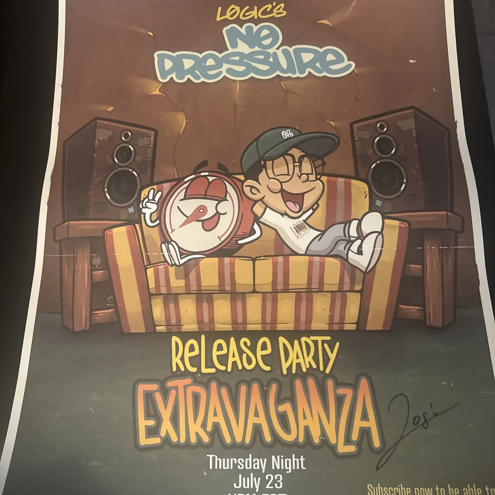 Logic No Pressure Release Twitch 18x24 Poster Extravaganaza Signed By Logic A, image 2