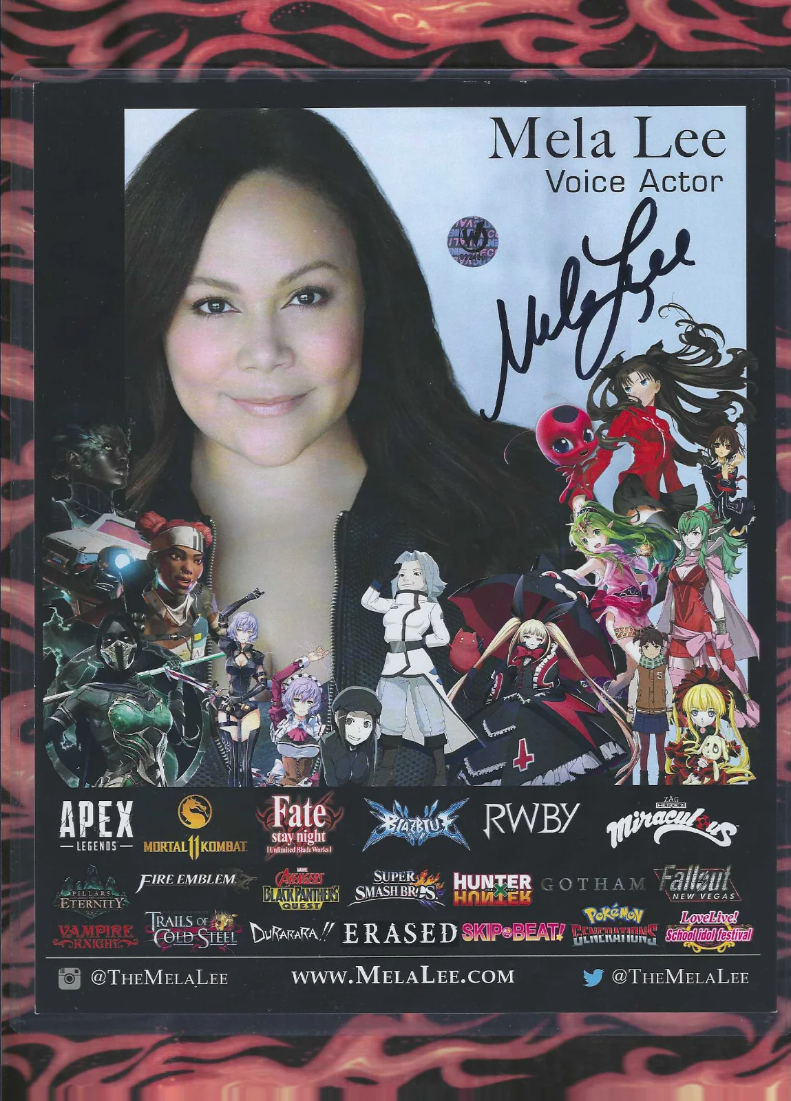 Mela Lee — Mela Lee Signed 8x10 Photo Voice Actor Animation Anime Film Video Games (WW COA), изображение 2