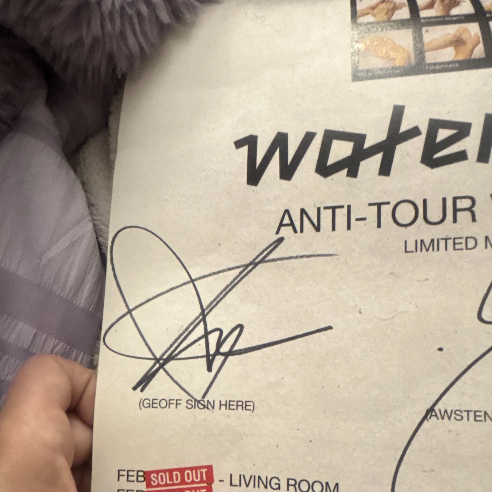 Waterparks Anti-Tour Winter 2021 Signed Original Poster 18 x 24 in, изображение 5