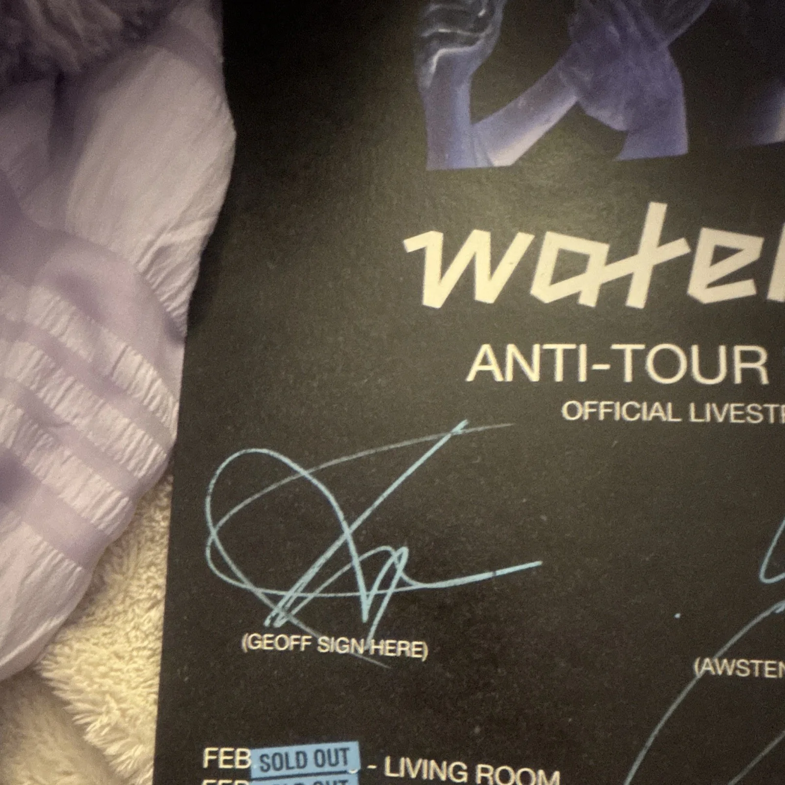 Waterparks Anti-Tour Winter 2021 Official Livestream Merch Signed Poster 11x17, изображение 2
