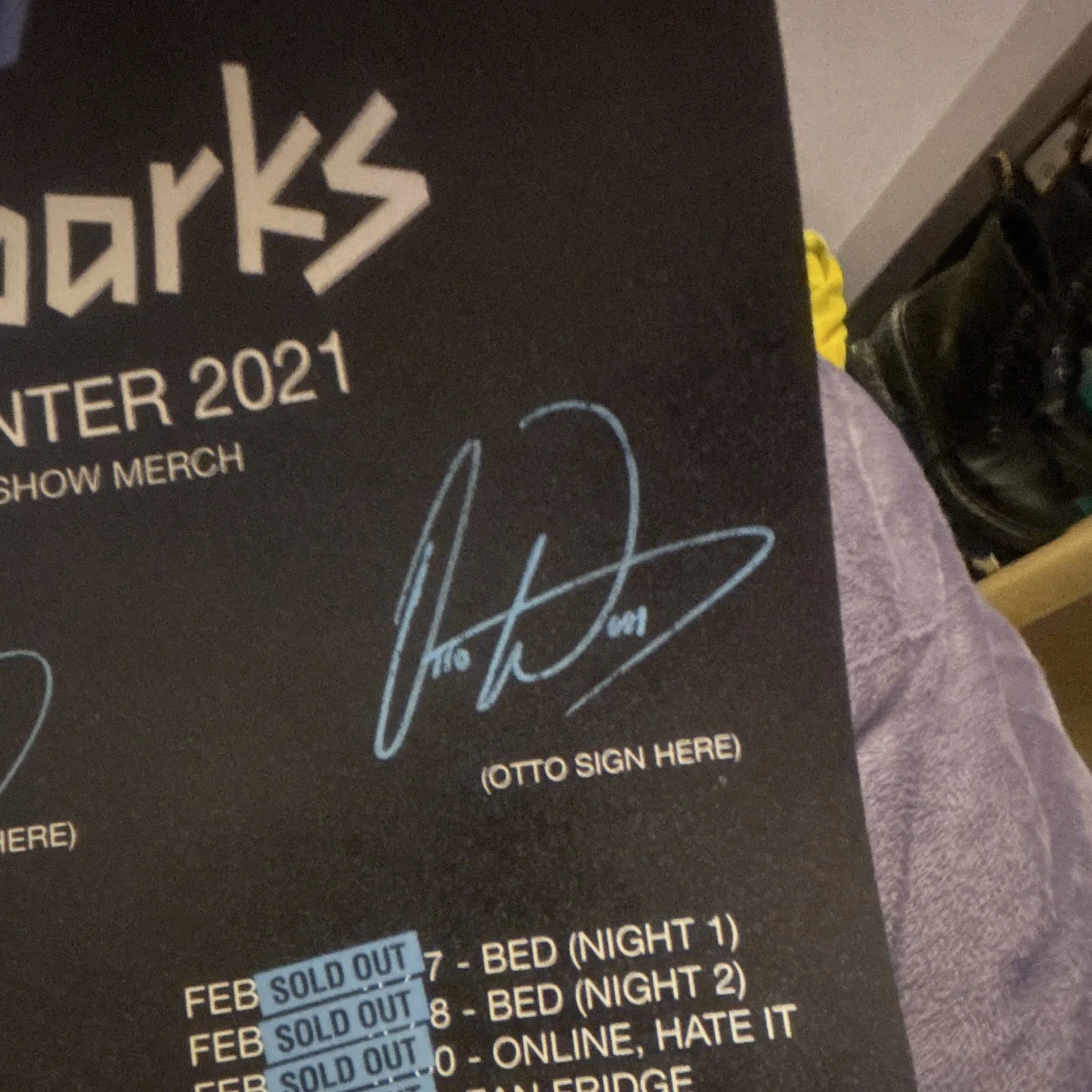 Waterparks Anti-Tour Winter 2021 Official Livestream Merch Signed Poster 11x17, изображение 4