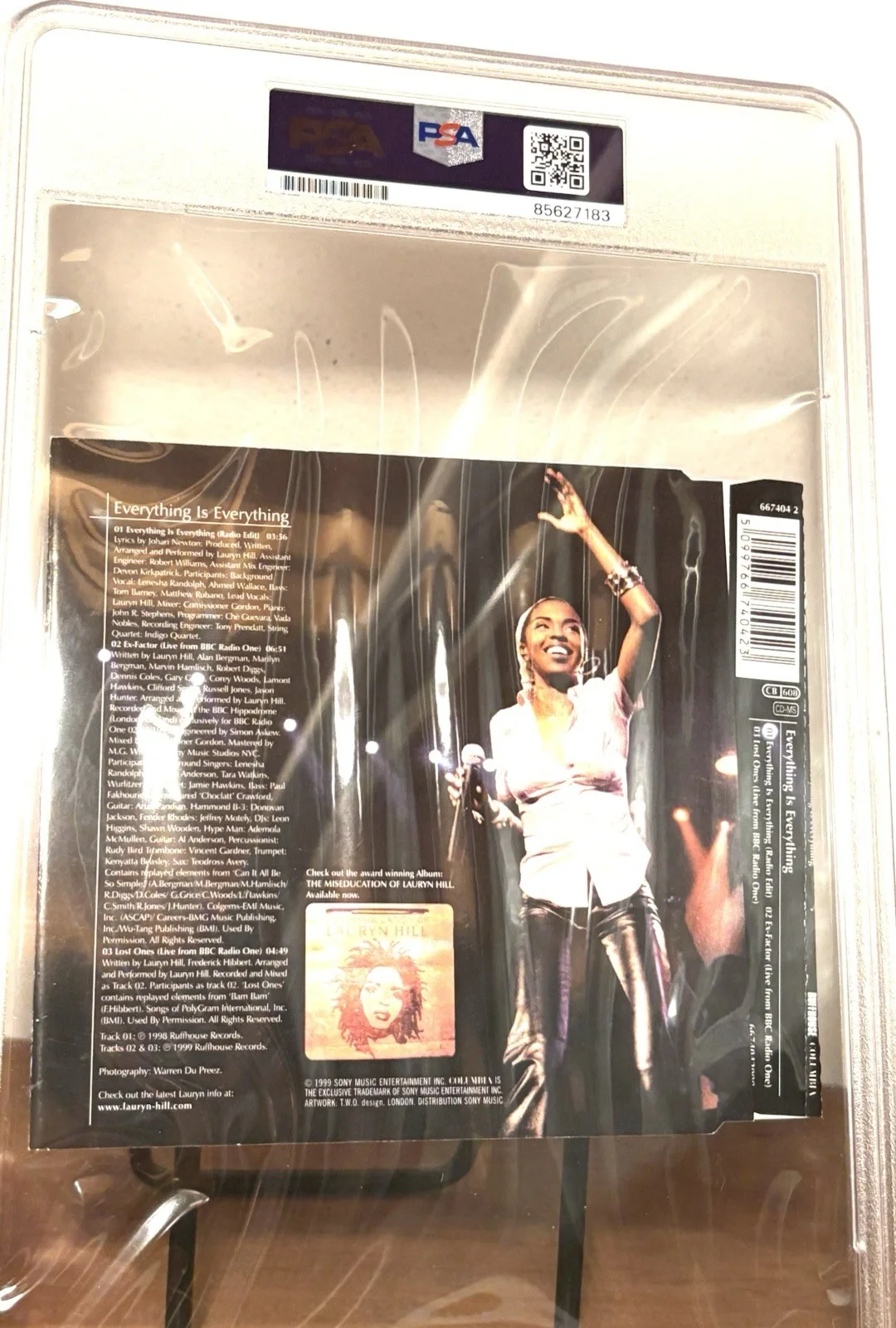 LAURYN HILL SIGNED PSA/DNA Auto Slabbed CD Everything Is Everything, image 4