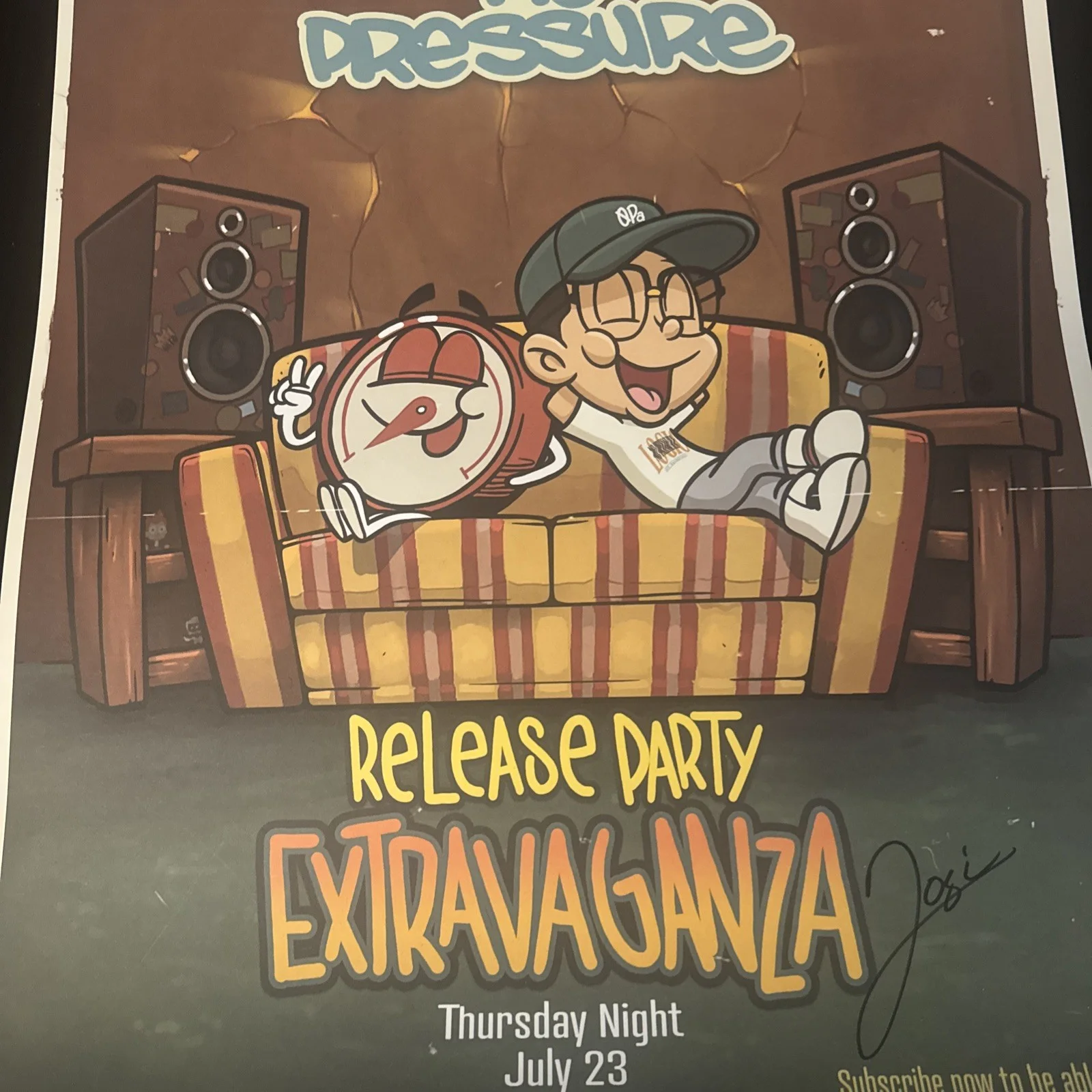 Logic No Pressure Release Twitch 18x24 Poster Extravaganaza Signed By Logic B, image 2
