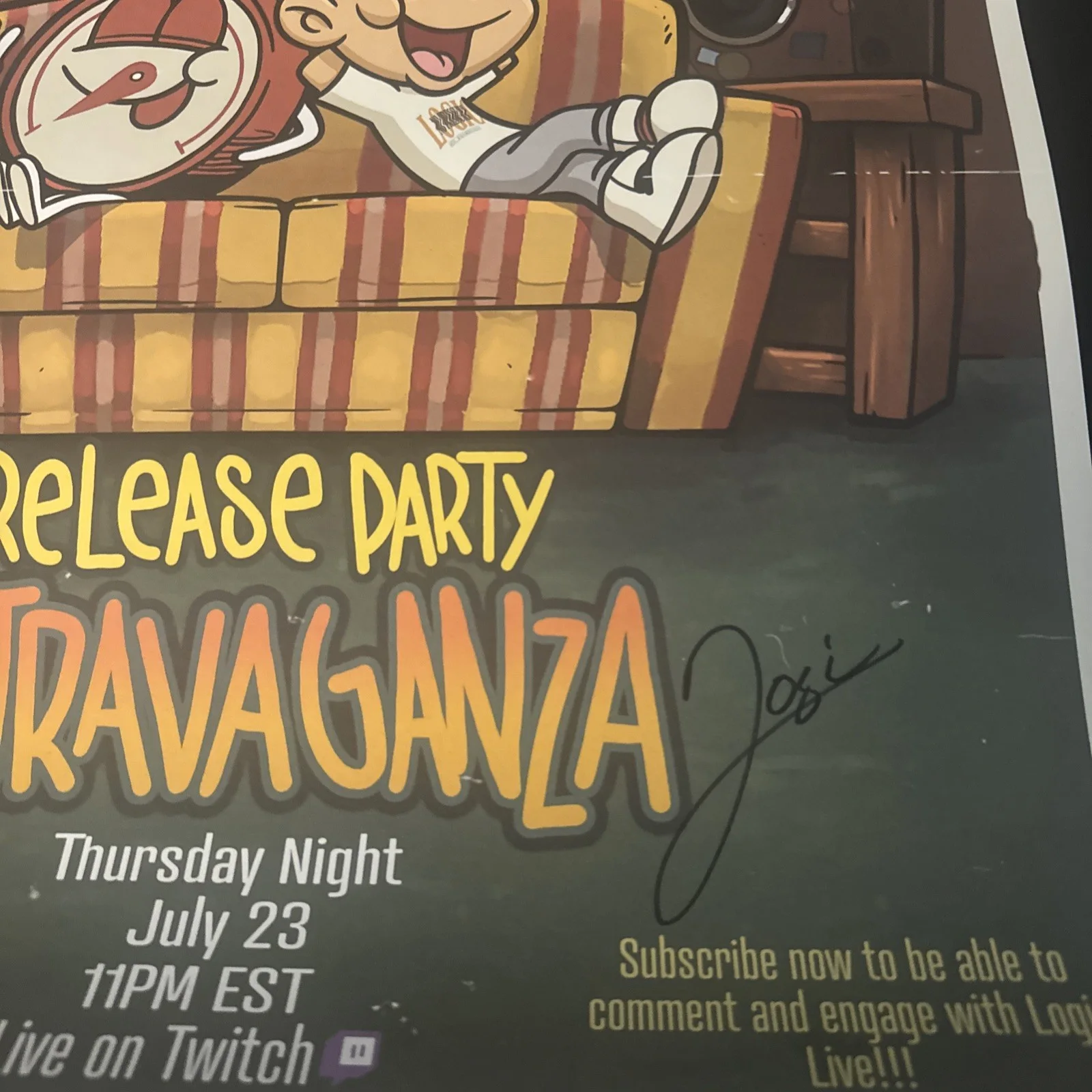 Logic No Pressure Release Twitch 18x24 Poster Extravaganaza Signed By Logic B, image 4