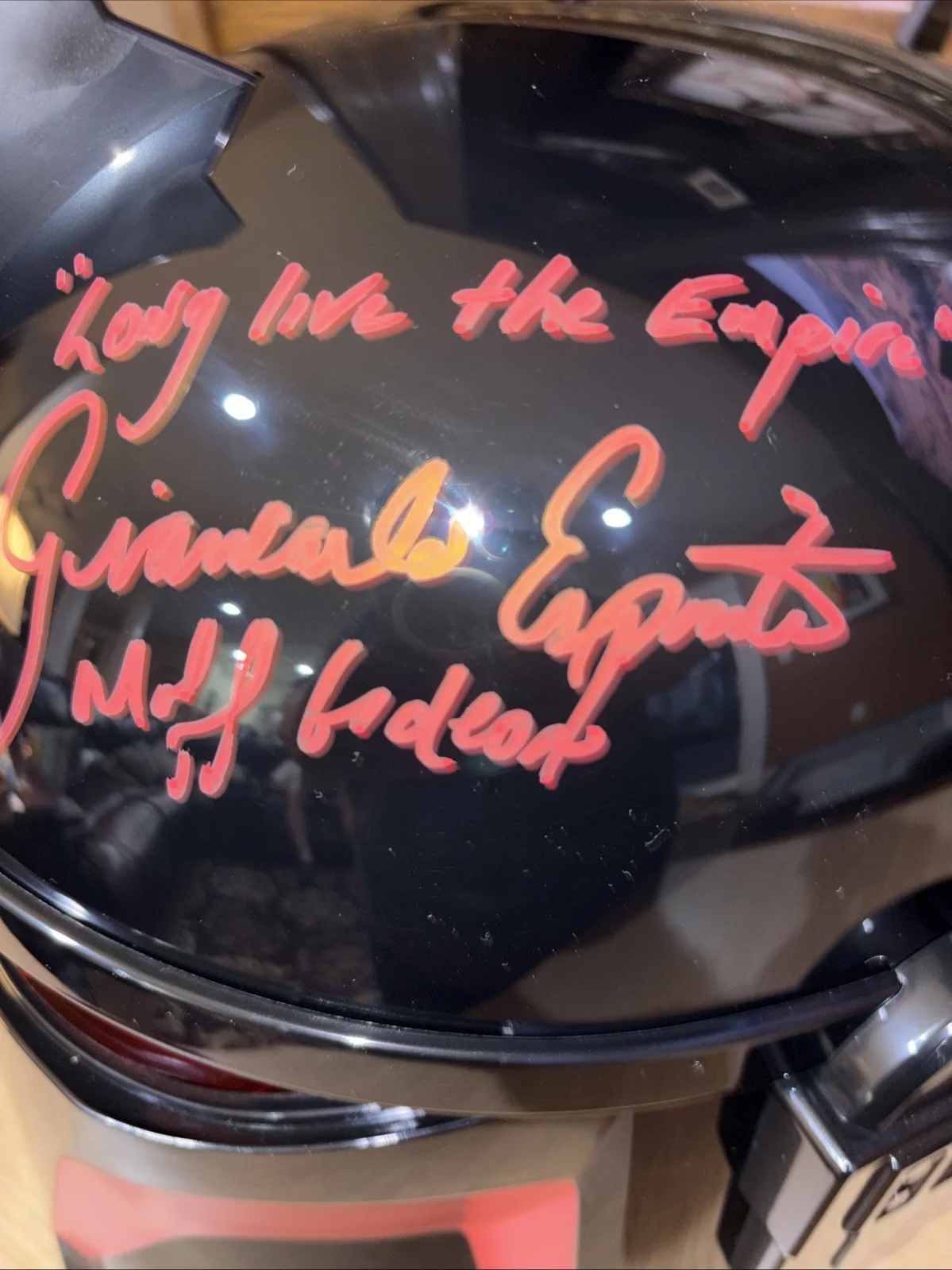 Giancarlo Esposito signed Star Wars Mandalorian Moff Gideon helmet COA w/Quote, image 2