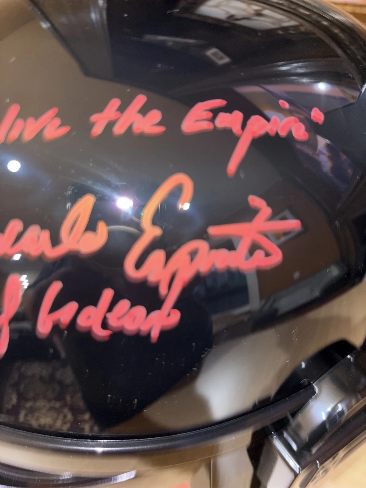 Giancarlo Esposito signed Star Wars Mandalorian Moff Gideon helmet COA w/Quote, image 4