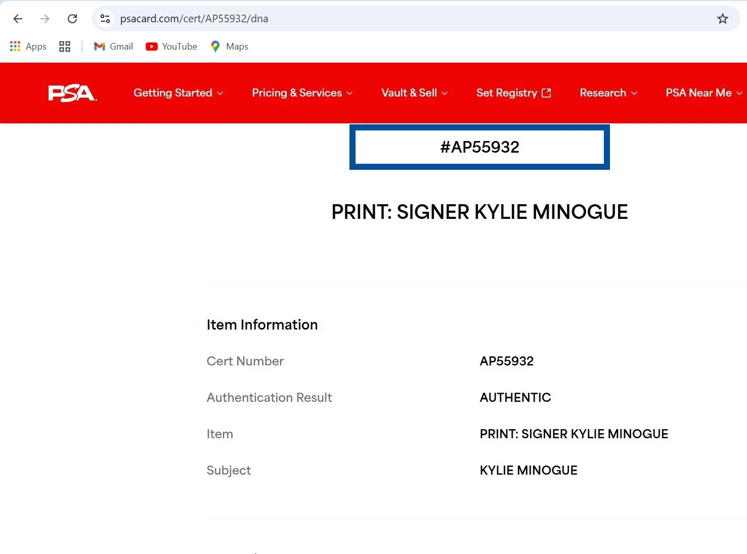 KYLIE MINOGUE SIGNED Framed DISCO ALBUM PHOTO/POSTER Autographed - PSA COA, image 5