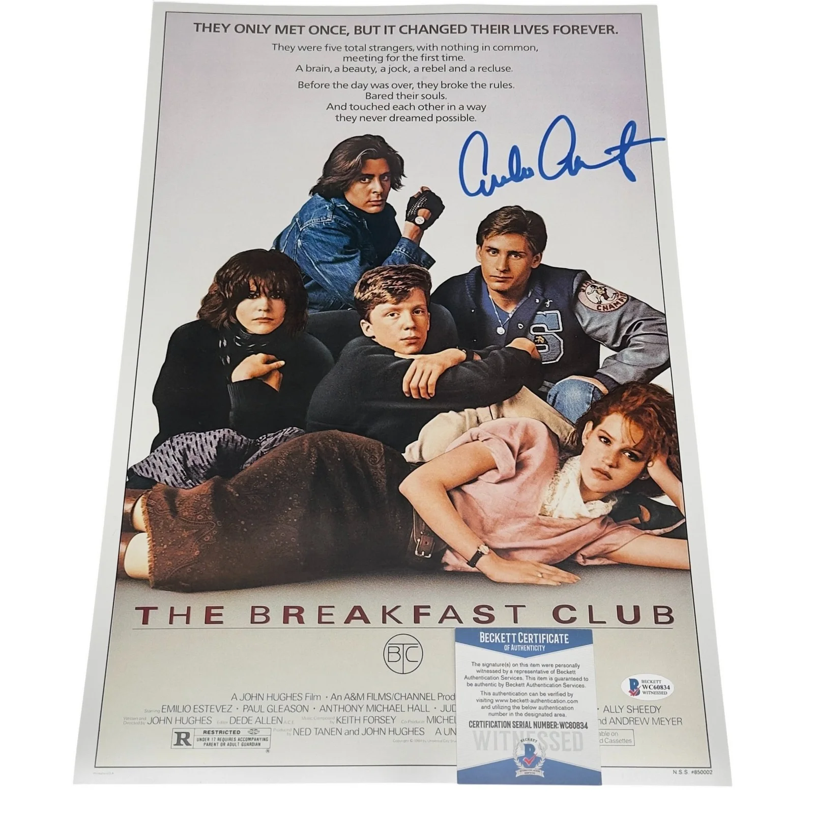 Emilio Estevez — Emilio Estevez Signed 12x18 Photo The Breakfast Club Beckett Authentic Autograph