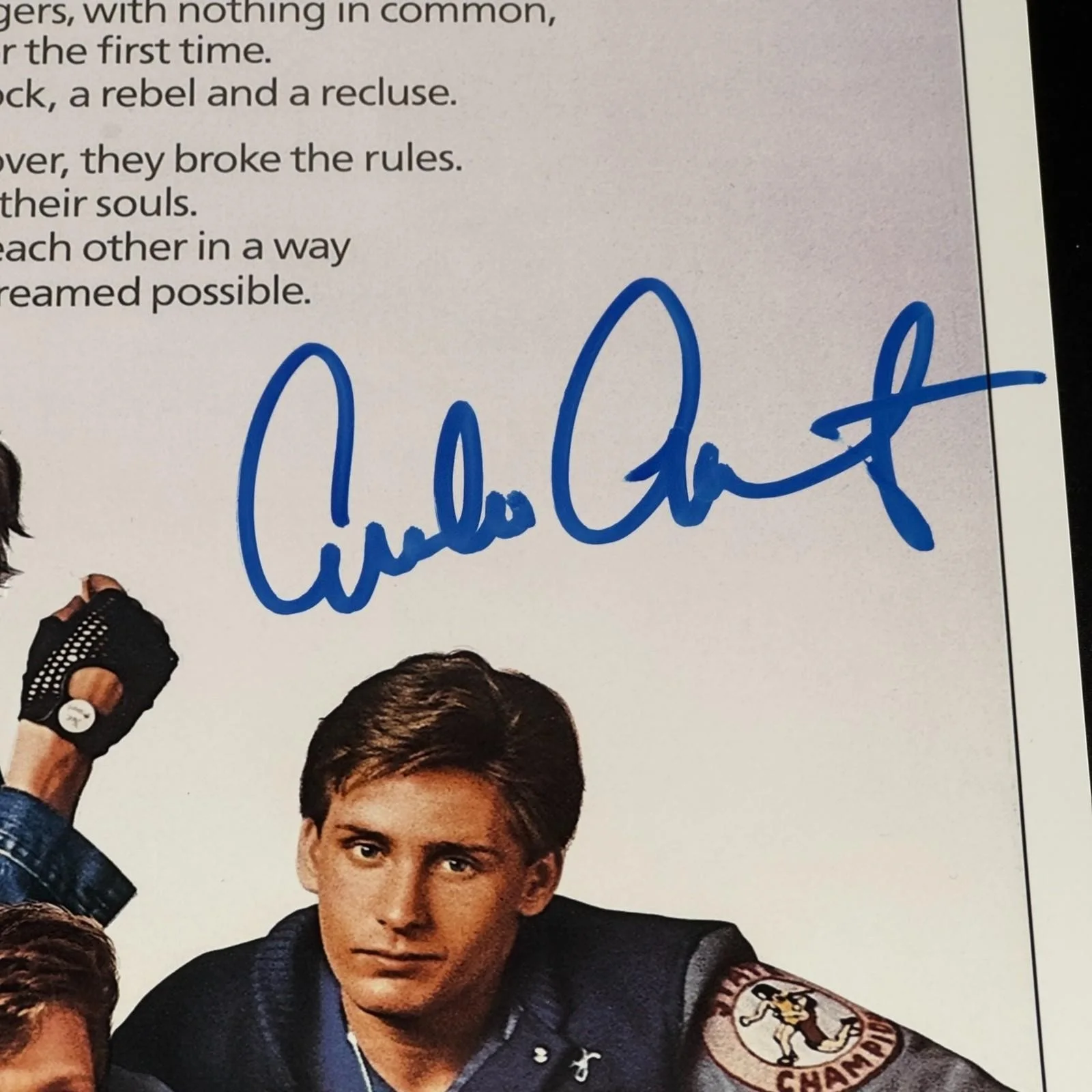 Emilio Estevez — Emilio Estevez Signed 12x18 Photo The Breakfast Club Beckett Authentic Autograph, изображение 2