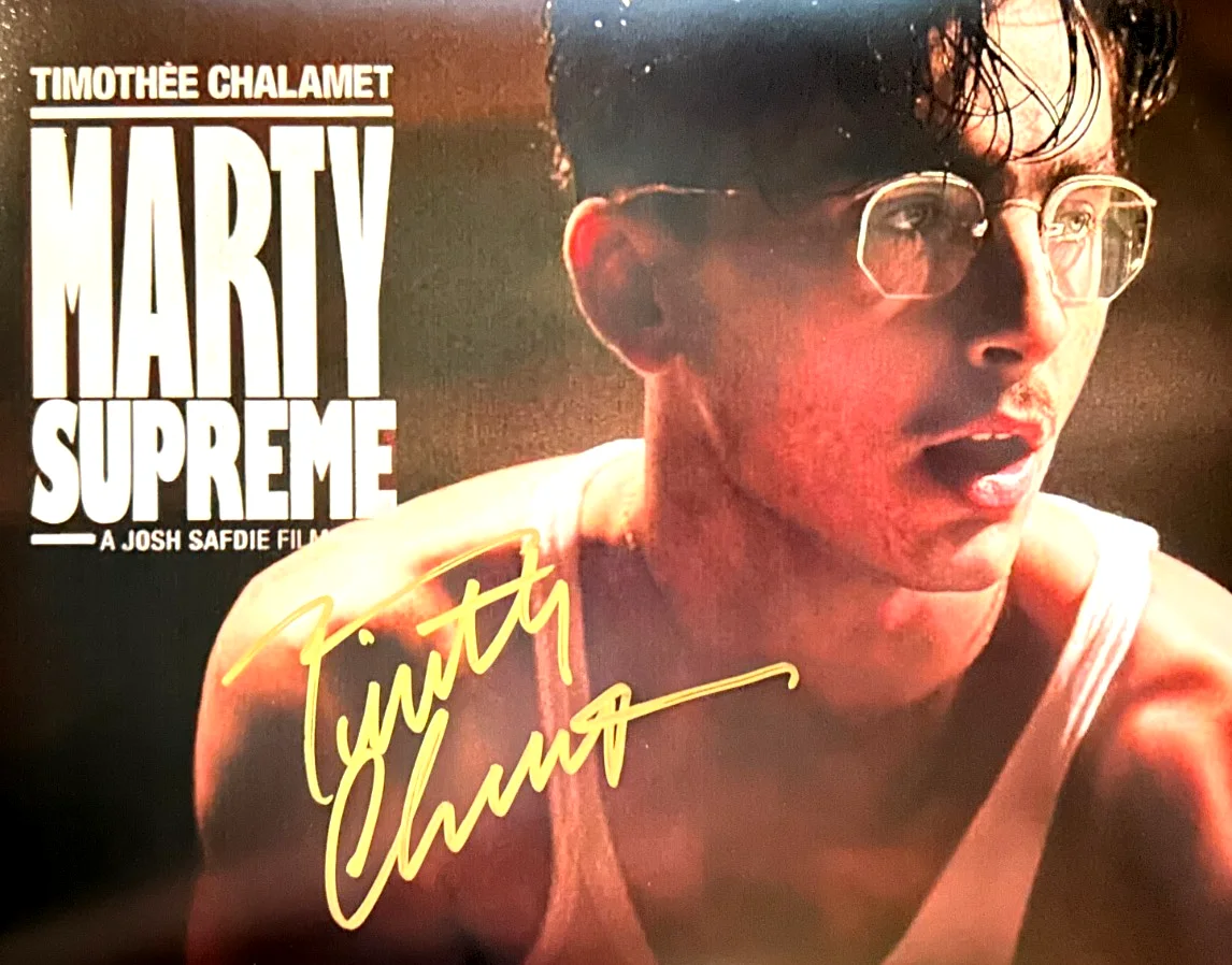 Timothée Chalamet — Timothée Chalamet Signed MARTY SUPREME 8x10" Original Authentic Autograph w/COA, image 4