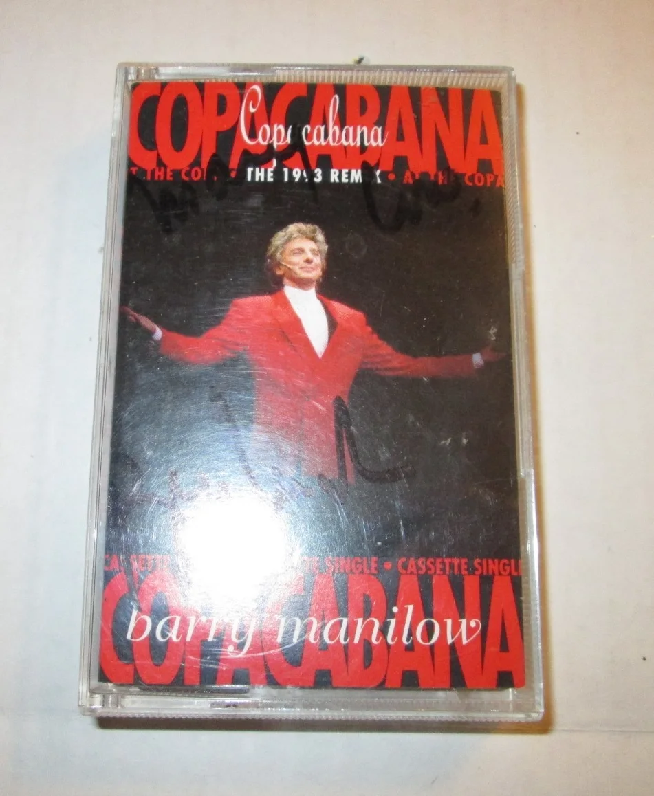 Signed Barry Manilow Copacabana Copa Remix Cassette Tape Autographed 1993, изображение 4