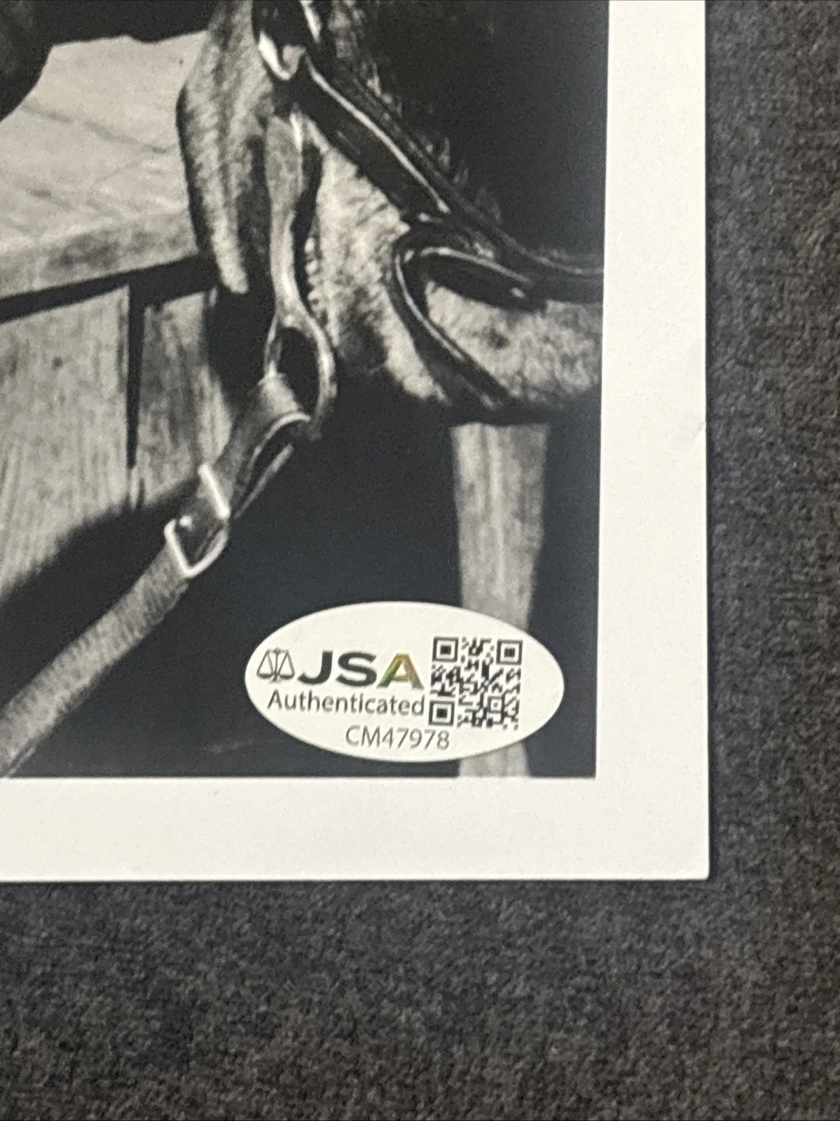 Russell Johnson — Russell Johnson JSA Cert Marshal Gib Scott Signed 8x10 Photo Black Saddle Auto, image 3