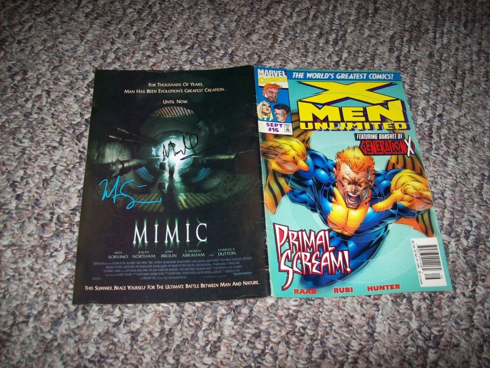 Mira Sorvino & 1 Other Hand Signed Autographed Mimic Movie Photo Page, изображение 3
