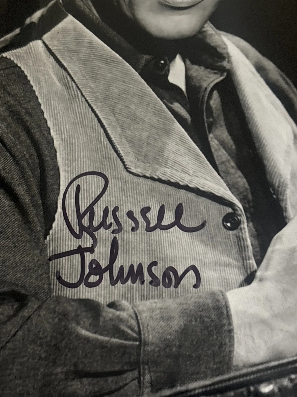 Russell Johnson — Russell Johnson JSA Cert Marshal Gib Scott Signed 8x10 Photo Black Saddle Auto, изображение 2