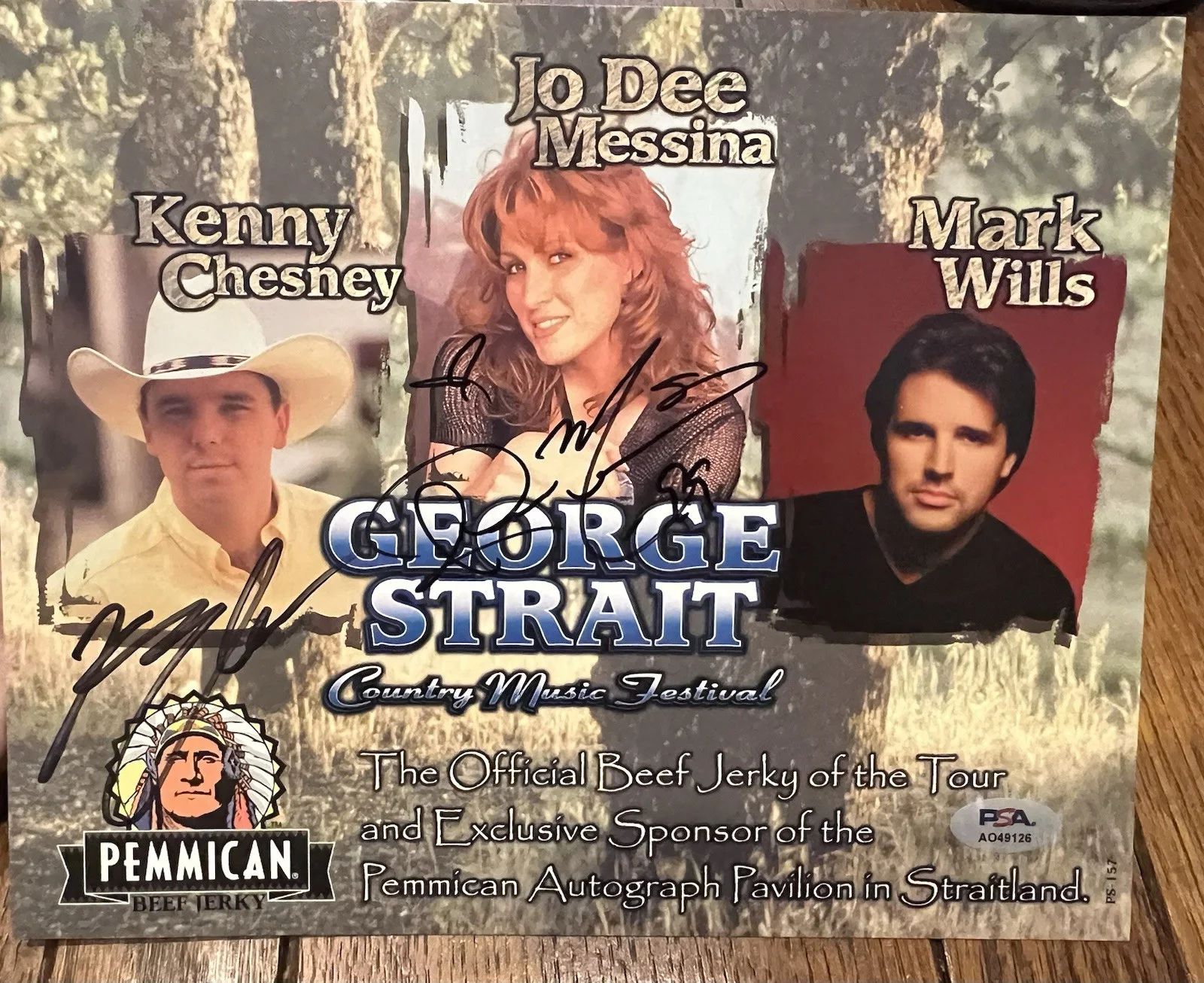 1998 Kenny Chesney Jo Dee Messina AUTOGRAPH 8x10 PSA Authentic George Strait, image 3