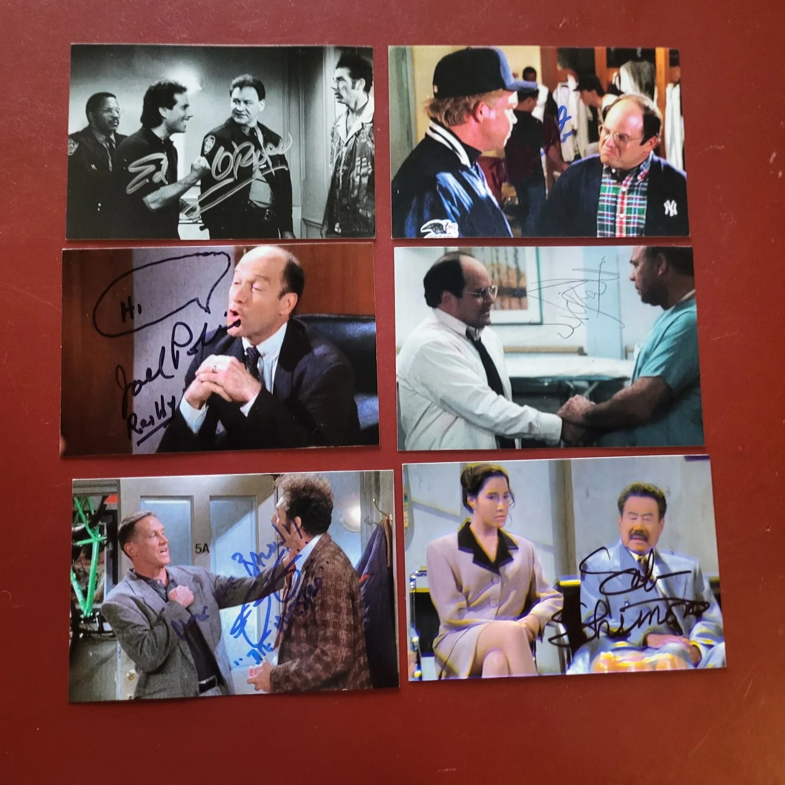 See Photos and Description — Seinfeld Autographs Signed 4x6 Photos Mark Metcalf Joel Polis Buck Showalter