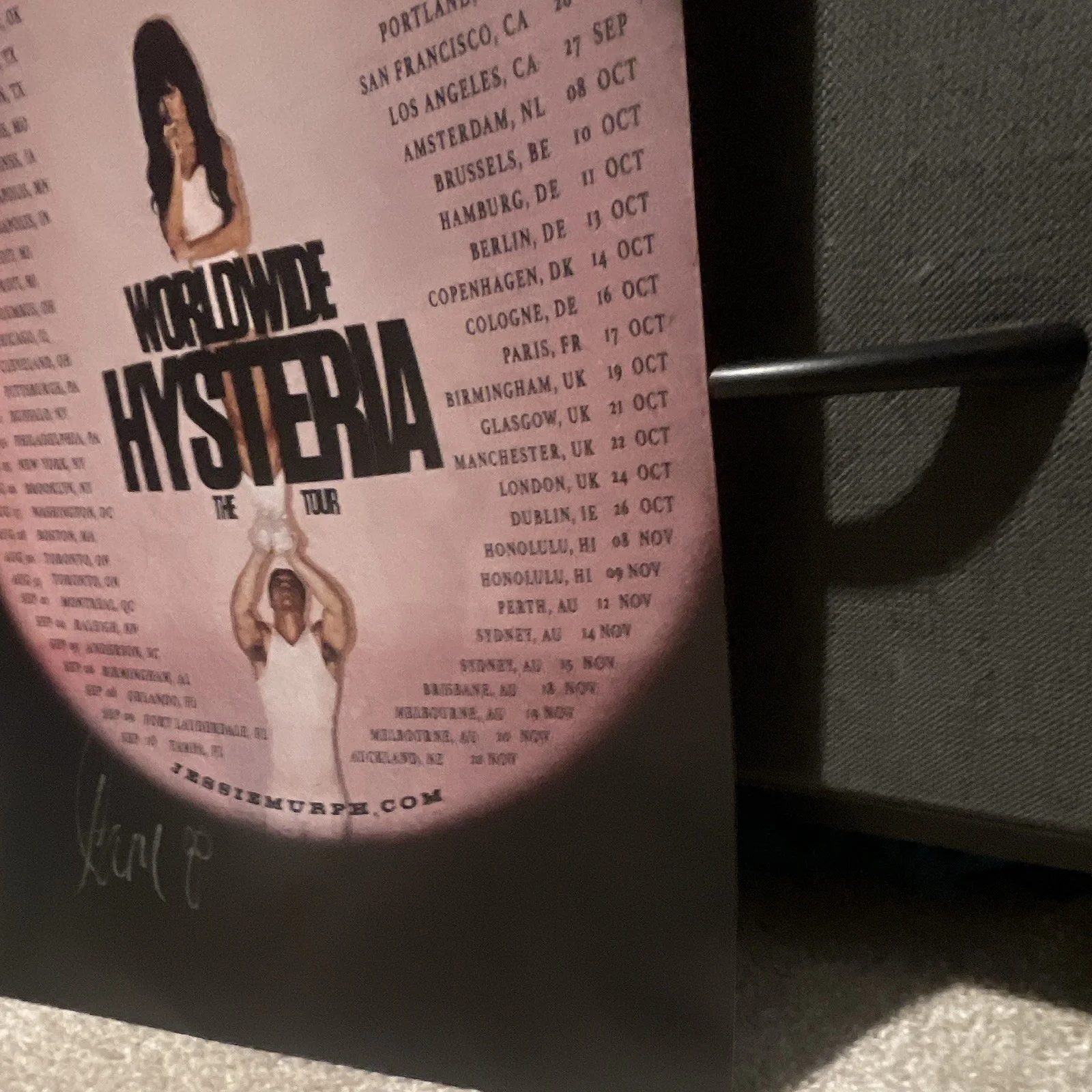 Jessie Murph Signed Worldwide Hysteria Tour Original Music Poster, изображение 3