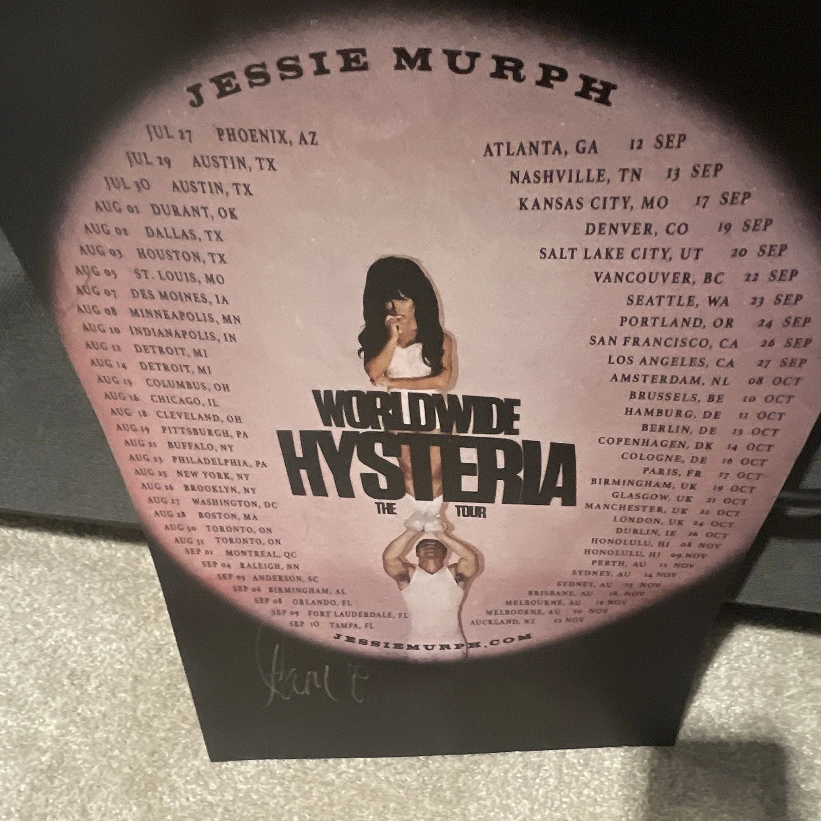 Jessie Murph Signed Worldwide Hysteria Tour Original Music Poster, изображение 4