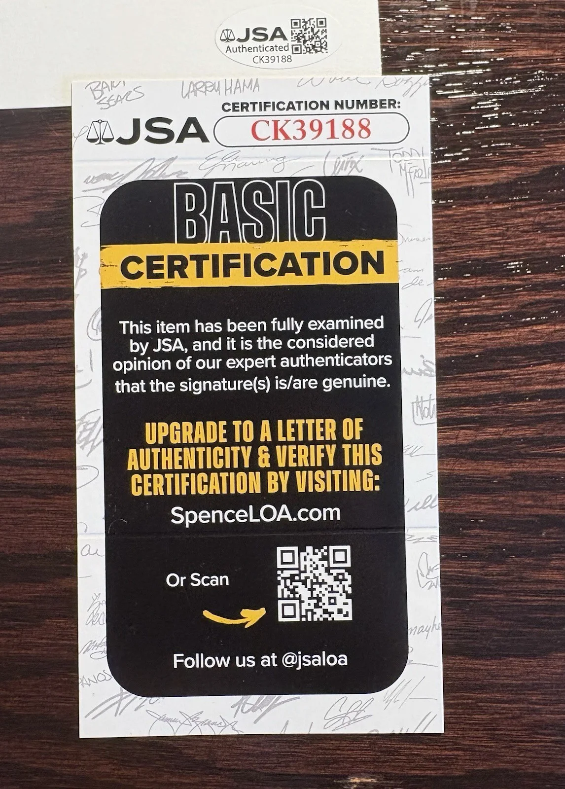 Barry Gibb — Barry Gibb, BeeGee’sSigned Index Card, JSA Authentication, изображение 3