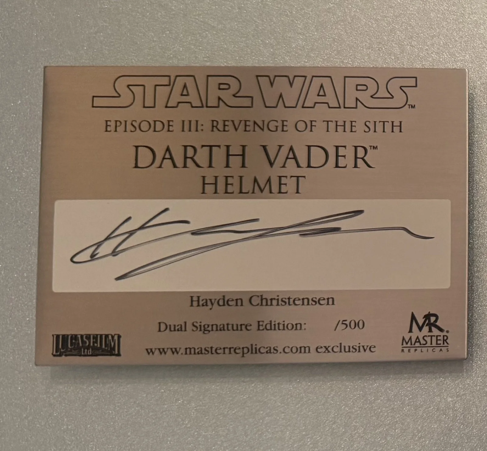 James Earl Jones, Hayden Christensen — Master Replicas Plaques Star Wars Signed James Earl Jones & Hayden Christensen, изображение 3