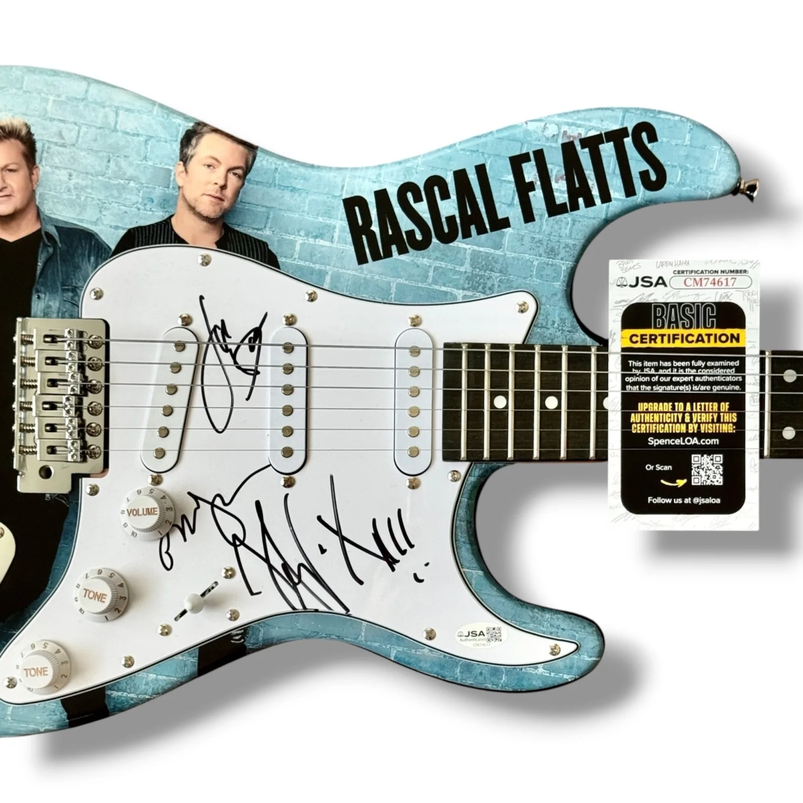 Rascal Flatts Signed Guitar Custom JSA COA Gary LeVox Joe Don Rooney Jay DeMarcu, image 2