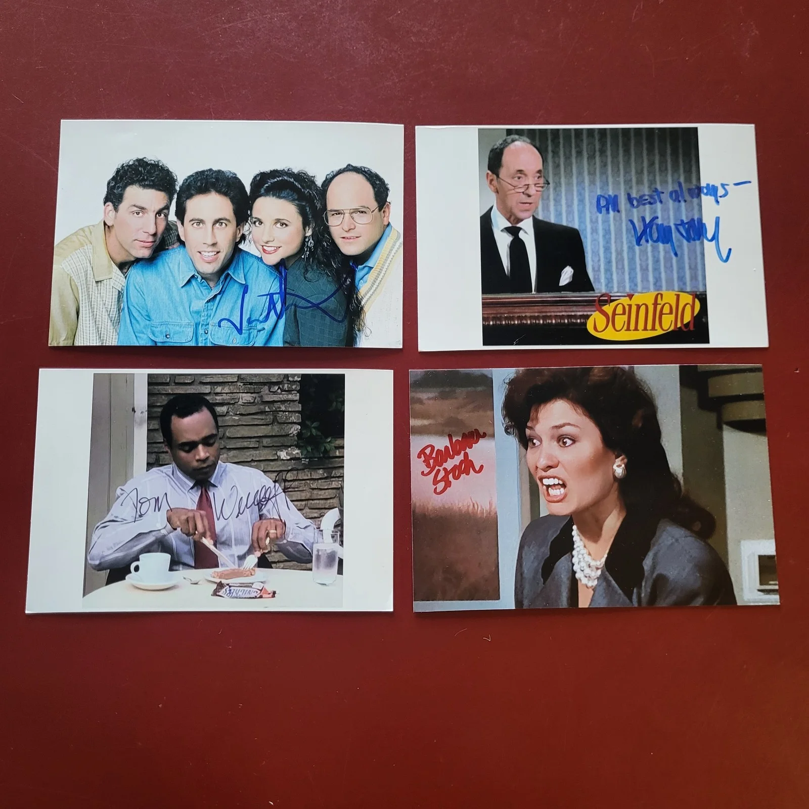 See Photos and Description — Seinfeld Autographs Signed 4x6 Photos Jason Alexander Harvey Jason Barbara Stock