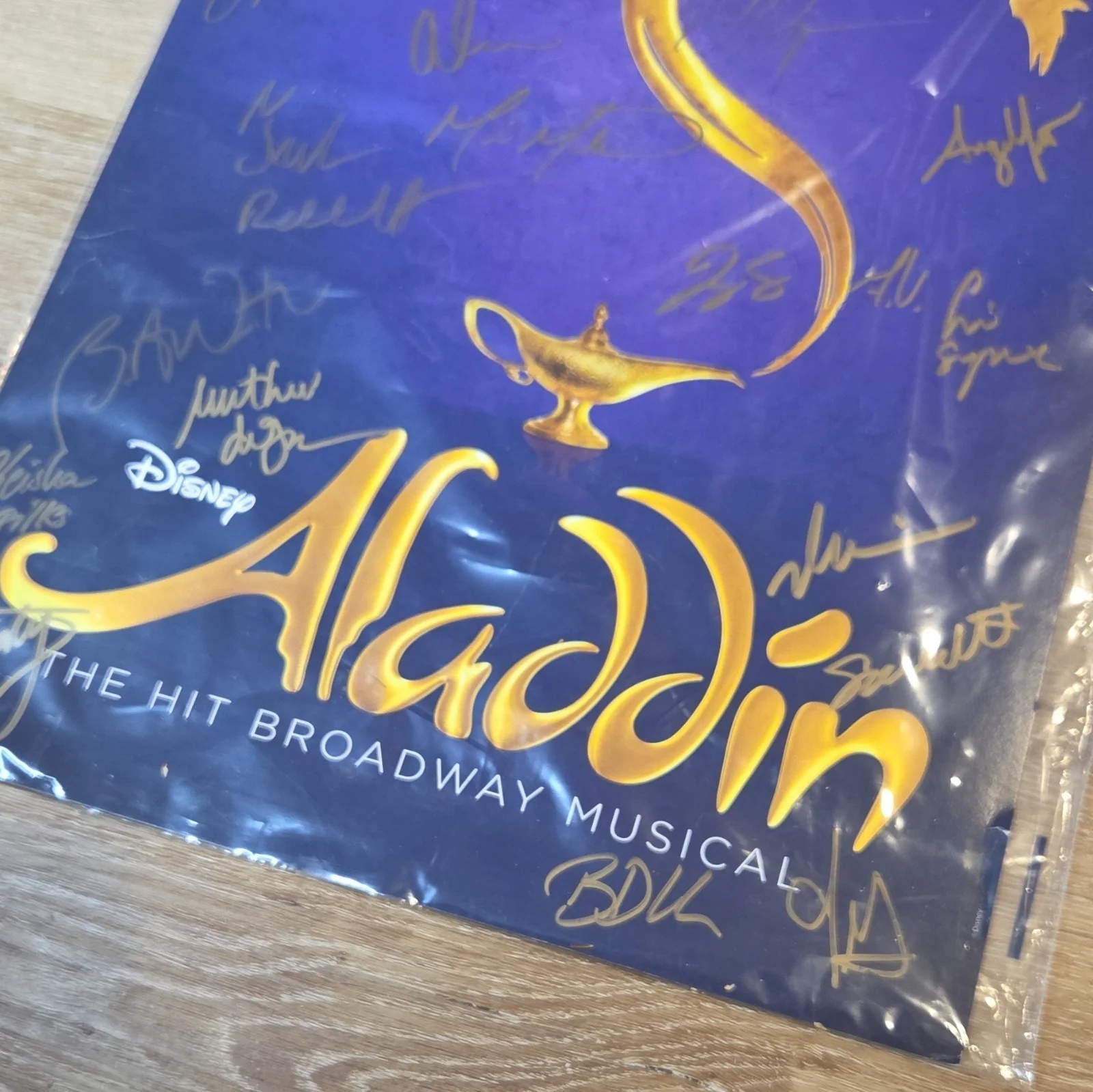 Disney Aladdin Broadway Musical Original Cast Signed Poster, image 3