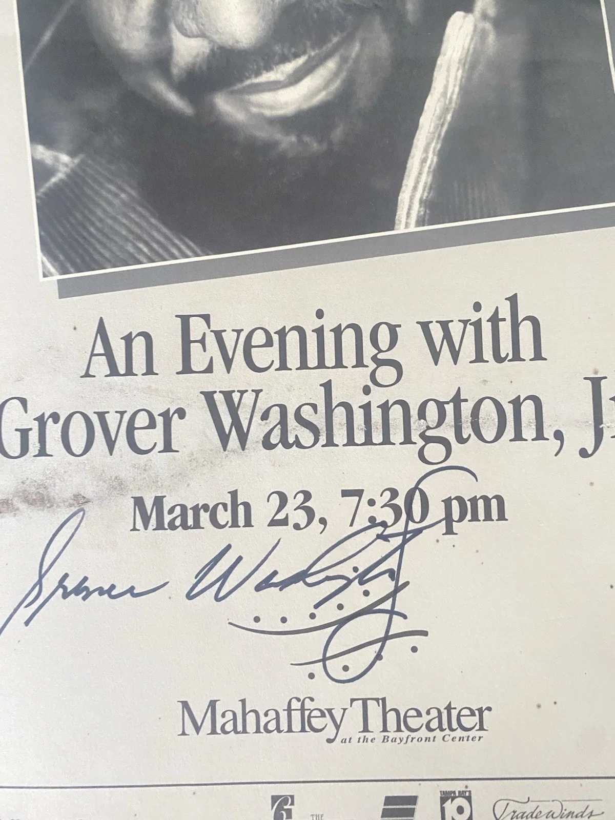 Grover Washington, Jr. Signed Flyer Jazz 11x17 Inch Rare Original St Petersburg, изображение 2