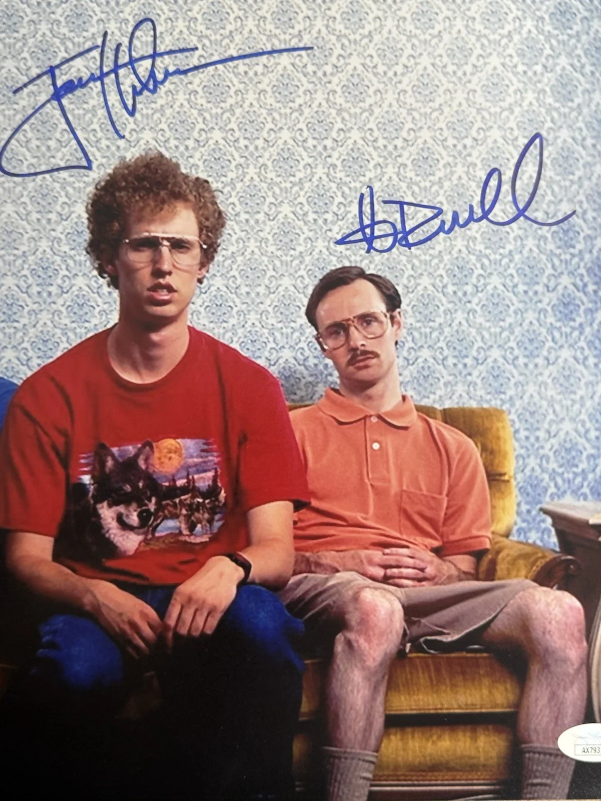 Jon Heder — Jon Heder & Aaron Ruell Signed Napoleon Dynamite Signed 11x14 Photo JSA, image 3