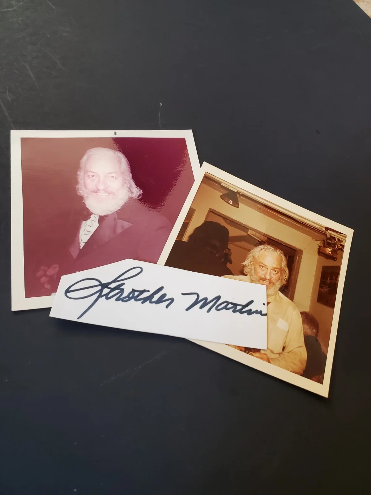 STROTHER MARTIN AUTOGRAPH SIGNED CUT ACTOR 1.25" x 3.25" plus 2 candid photos, изображение 3