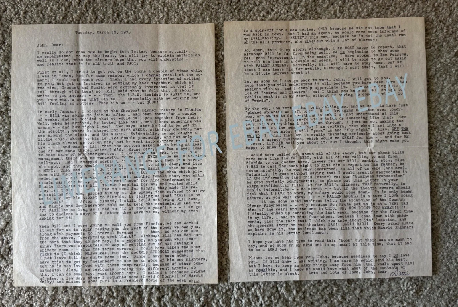 Dorothy Lamour — DOROTHY LAMOUR - 2 Typed and Signed Letters 1970 and 1975, image 2