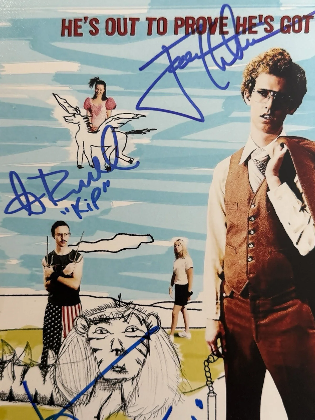 Jon Heder, Shondrella Avery — Napoleon dynamite 11x17 poster signed by 6 cast JSA.W/Character Names HEDER +5, image 2