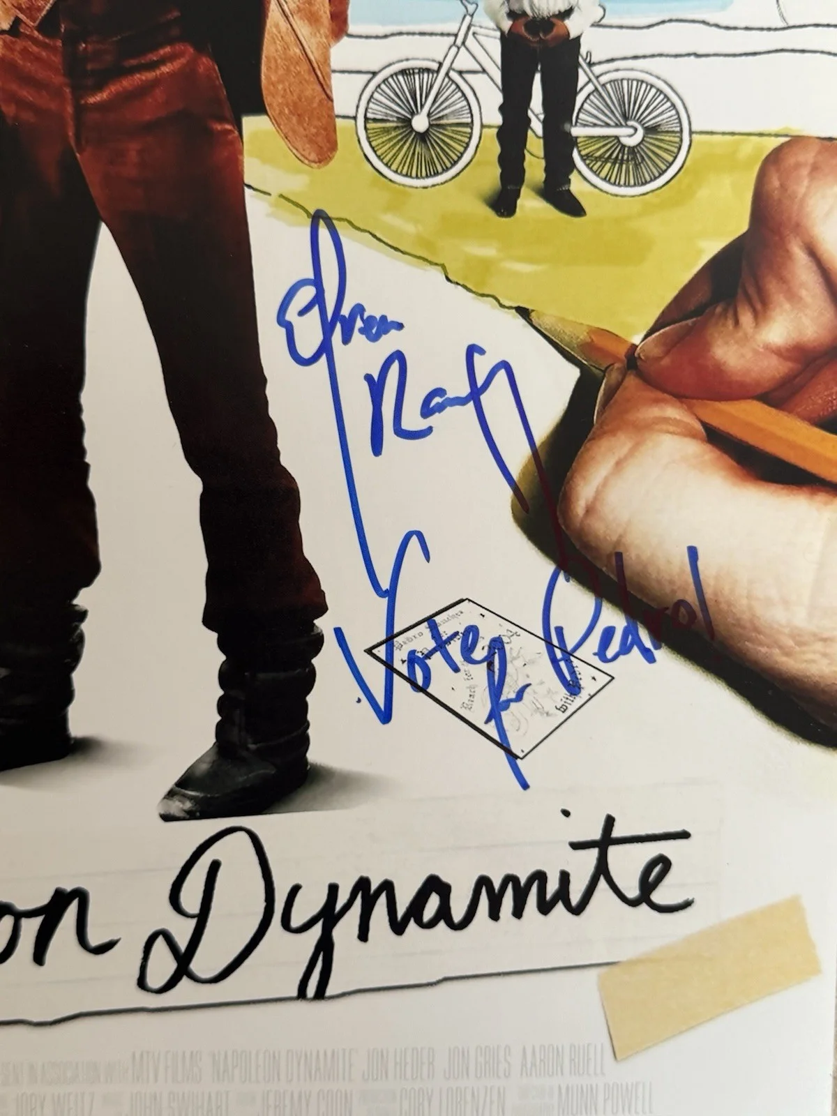 Jon Heder, Shondrella Avery — Napoleon dynamite 11x17 poster signed by 6 cast JSA.W/Character Names HEDER +5, image 5