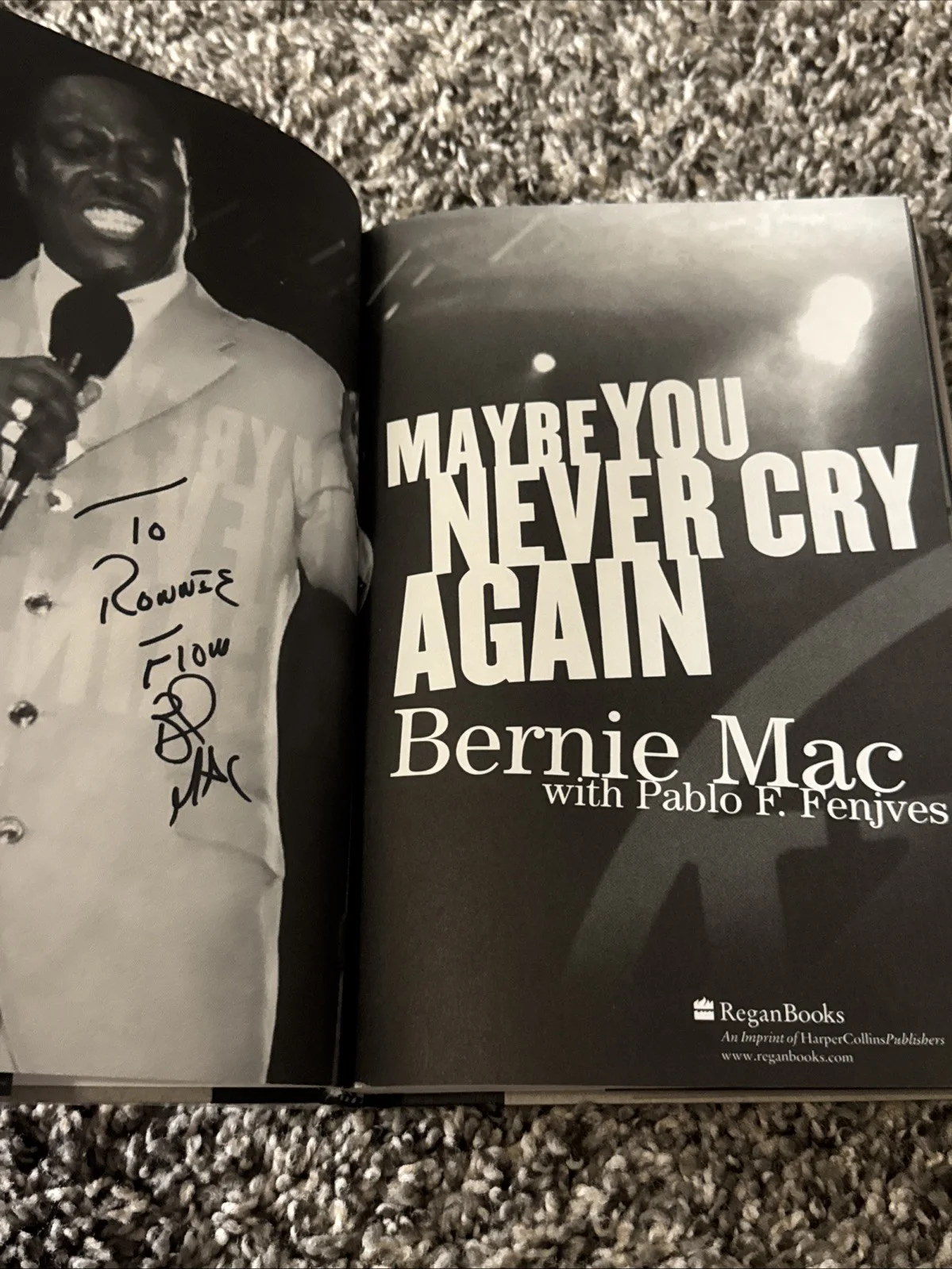 Bernie Mac Autographed Maybe You Never Cry Again Hardcover Book Comedian Mr 3000, изображение 3