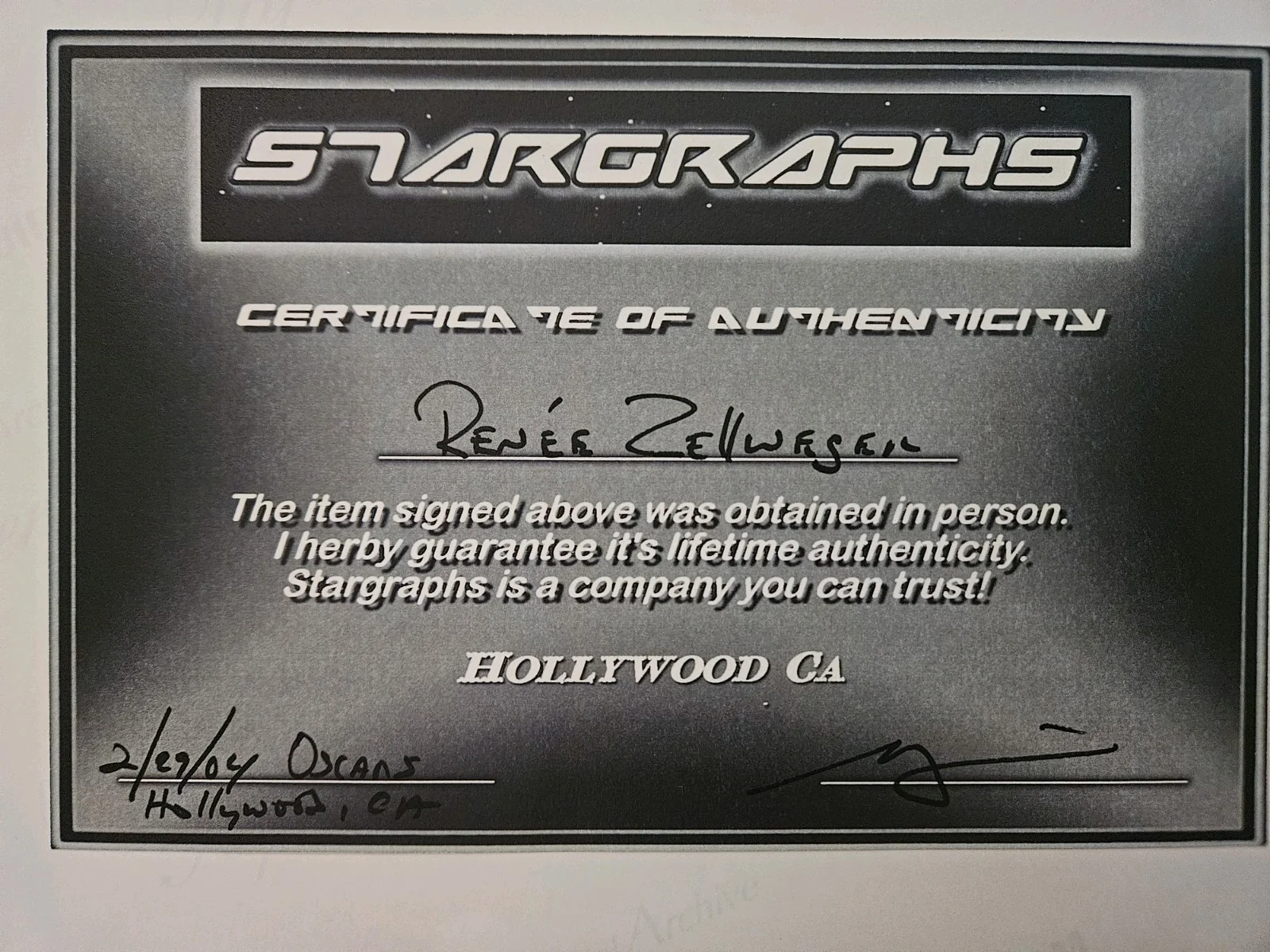Renee Zellweger — Autograph Photo, image 2