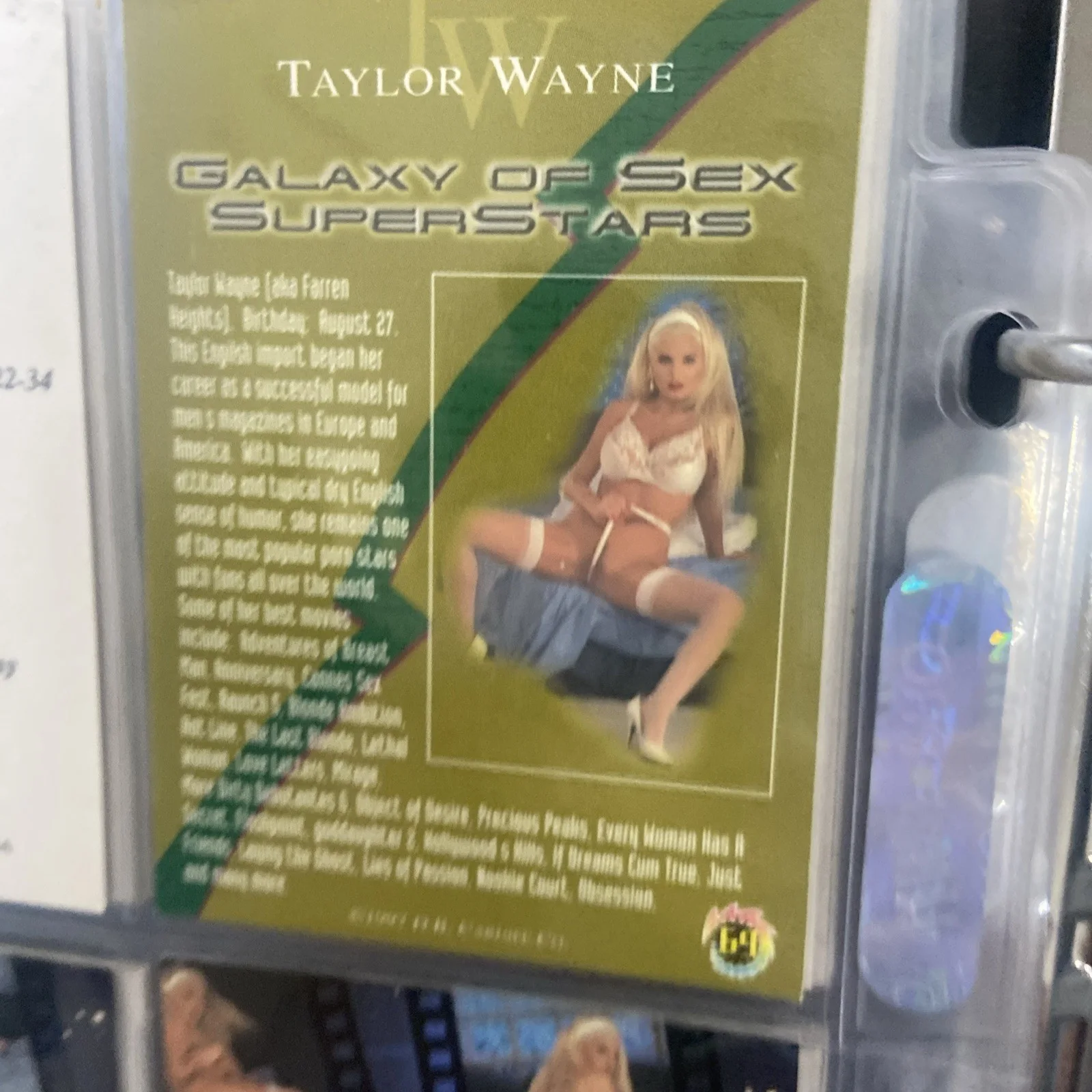 Jenna Jameson — Taylor Wayne Signed 1996 Galaxy of Sex Card #69 Porn Star Picture Autograph, изображение 3