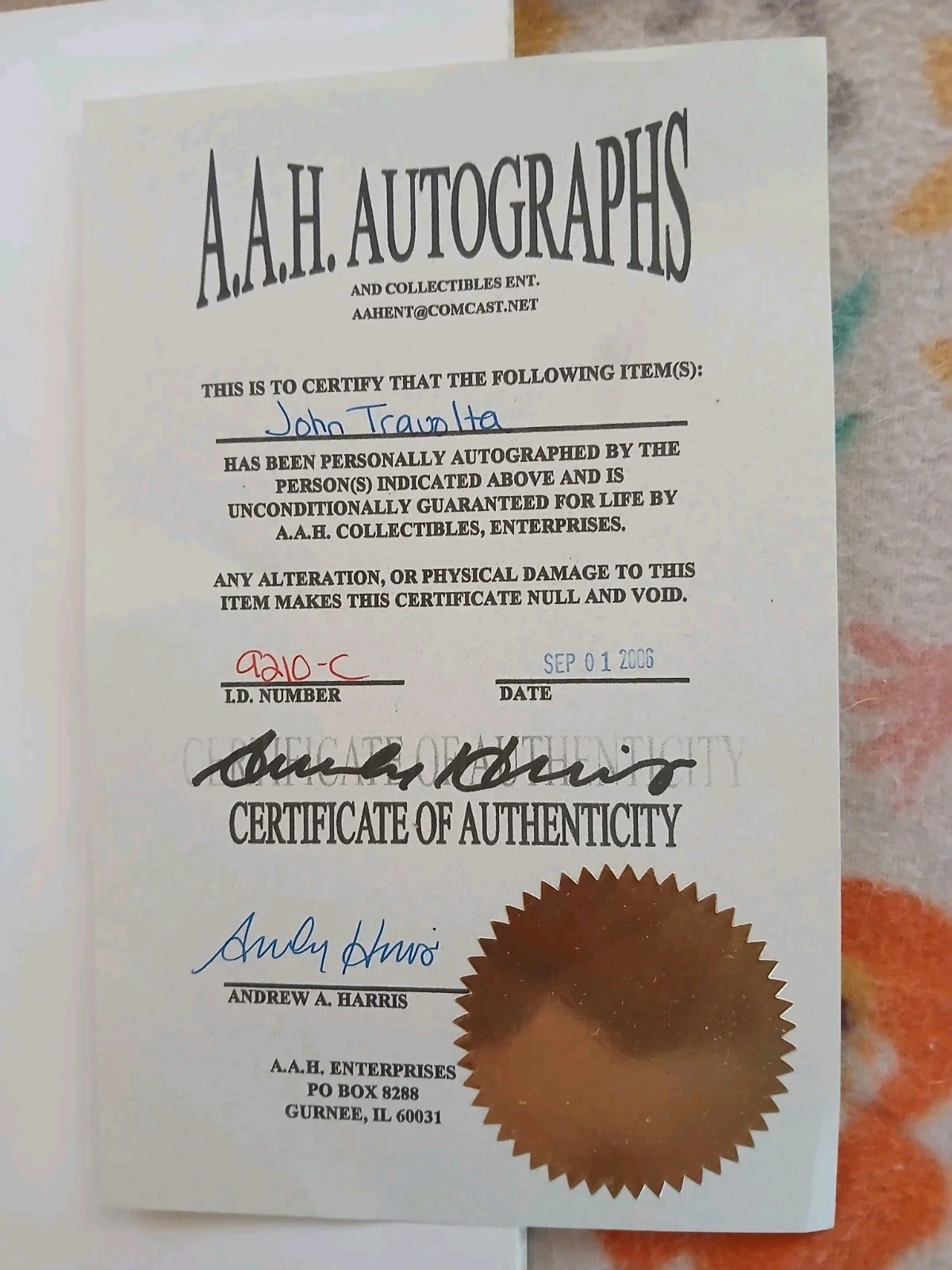 John Travolta — John Travolta Signed Face Off 8x10 Photo COA Autograph Pulp Fiction Sean Archer, image 4